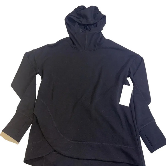 Yogalicious Black Pullover Active Wear Gaiter Long Sleeve Athleisure Lounge Top - Picture 1 of 11